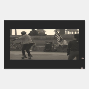 Groovy United Skates Summertime Photo Rectangular Sticker