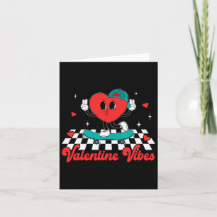 Groovy Valentine Vibes Cute Heart For Boys Couple Card
