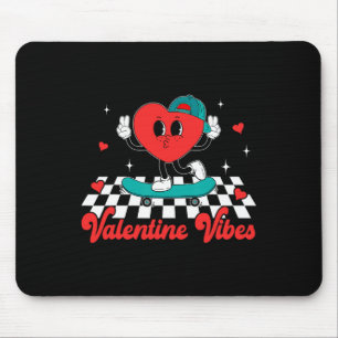 Groovy Valentine Vibes Cute Heart For Boys Couple  Mouse Pad