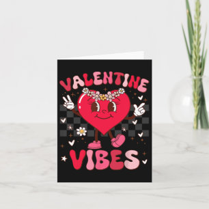 Groovy Valentine Vibes Girl Kid Womens Floral Vale Card