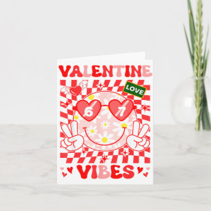 Groovy Valentine Vibes Happy Valentine's Day Girl  Card