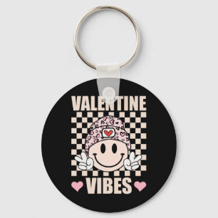Groovy Valentine Vibes Valentines Day Design For G Key Ring