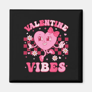 Groovy Valentine Vibes Valentines Day For Men Wome Magnet