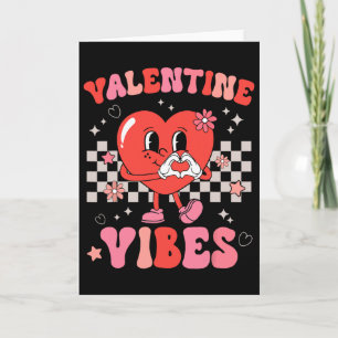 Groovy Valentine Vibes Valentines Day Girls Women Card