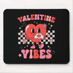 Groovy Valentine Vibes Valentines Day Girls Women Mouse Pad