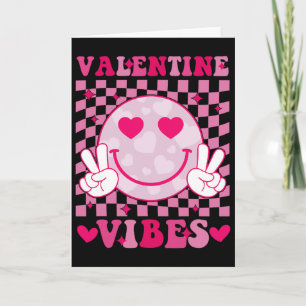 Groovy Valentine Vibes Valentines Day Shirts For G Card