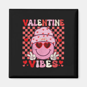 Groovy Valentine Vibes Valentines Day Shirts For G Magnet