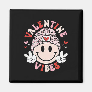 Groovy Valentine Vibes Valentines Day Shirts For G Magnet