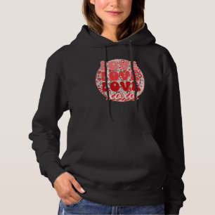 Groovy Valentine's Day Love Retro Coffee Heart Flo Hoodie