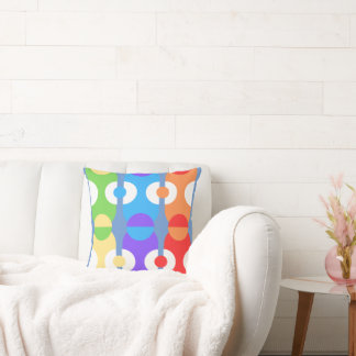 Groovy Vibes Colourful Chaos Geometric  Cushion