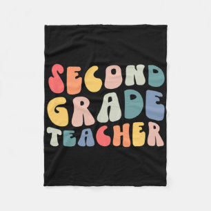 Groovy Vintage 2nd Second Grade Teacher Byck To Sc Fleece Blanket