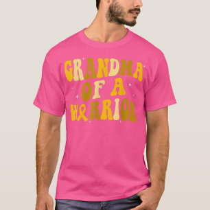 Groovy Vintage Childhood Cancer Awareness Grandma T-Shirt