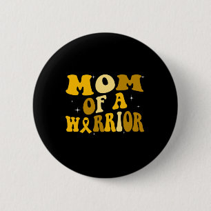 Groovy Vintage Childhood Cancer Awareness Mum Of W 6 Cm Round Badge