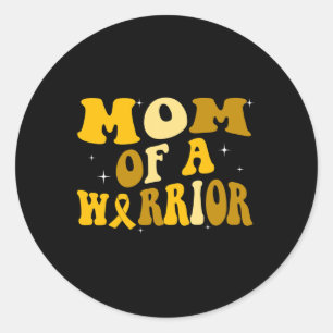 Groovy Vintage Childhood Cancer Awareness Mum Of W Classic Round Sticker