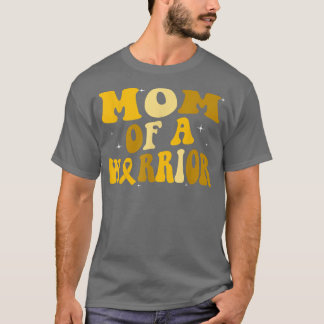 Groovy Vintage Childhood Cancer Awareness Mum Of W T-Shirt