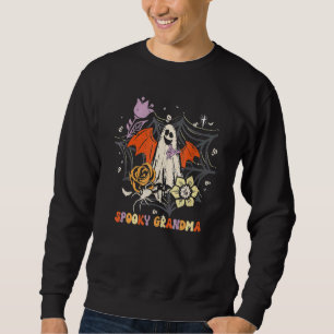 Groovy Vintage Floral Ghost Cute Halloween Spooky Sweatshirt