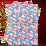 Groovy Vintage Pink Santa Claus Believe Christmas  Wrapping Paper Sheet<br><div class="desc">Groovy Vintage Pink Santa Claus Believe Christmas.</div>
