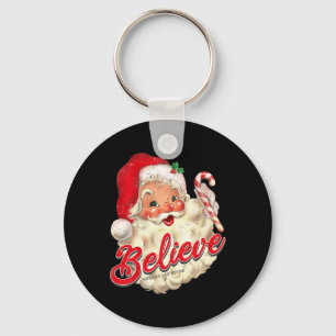 Groovy Vintage Santa Claus Merry Christmas Men Wom Key Ring