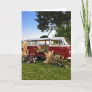 GROOVY VINTAGE VAN BIRTHDAY GREETING CARD