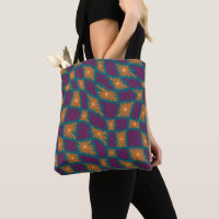 Groovy Wavy Trippy 60s Flower Checks Orange Pink
