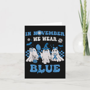 Groovy Wear Blue Diabetes Awareness Cute Ghost Hal Card