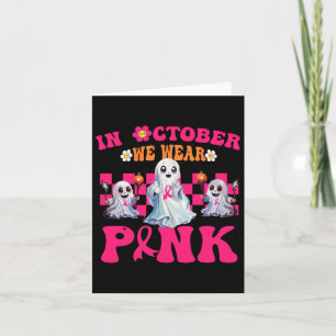 Groovy Wear Pink Breast Cancer Warrior Cute Ghost  Card
