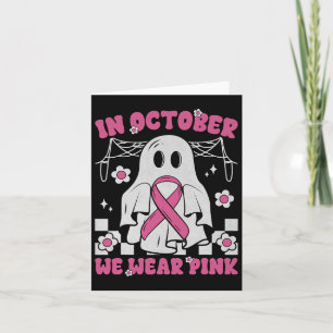 Groovy Wear Pink Breast Cancer Warrior Cute Ghost  Card