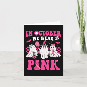 Groovy Wear Pink Breast Cancer Warrior Cute Ghost  Card