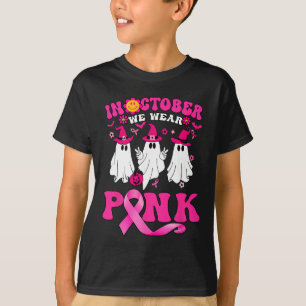 Groovy Wear Pink Breast Cancer Warrior Cute Ghost T-Shirt