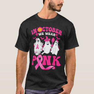 Groovy Wear Pink Breast Cancer Warrior Cute Ghost T-Shirt