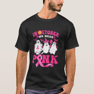 Groovy Wear Pink Breast Cancer Warrior Cute Ghost T-Shirt