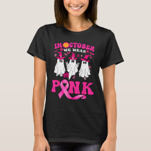 Groovy Wear Pink Breast Cancer Warrior Cute Ghost T-Shirt