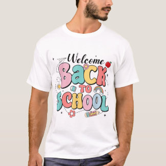 Groovy Welcome Back To School Shirt Teacher Boys 