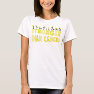 groovy wildflower stronger than bone cancer T-Shirt