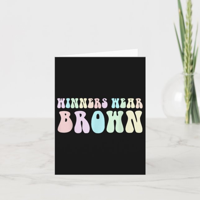 Groovy Winners Wear Brown Summer Camp Competition  Card (Front)