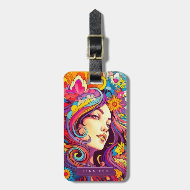 Groovy Woman Luggage Tag (Front Vertical)