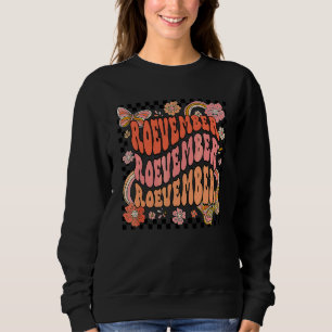 Groovy Woman Roevember Retro Butterfly Rainbow Flo Sweatshirt