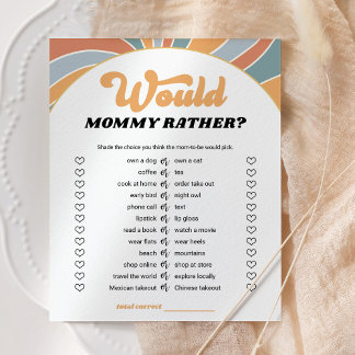 Groovy Would She Rather Baby Shower Game