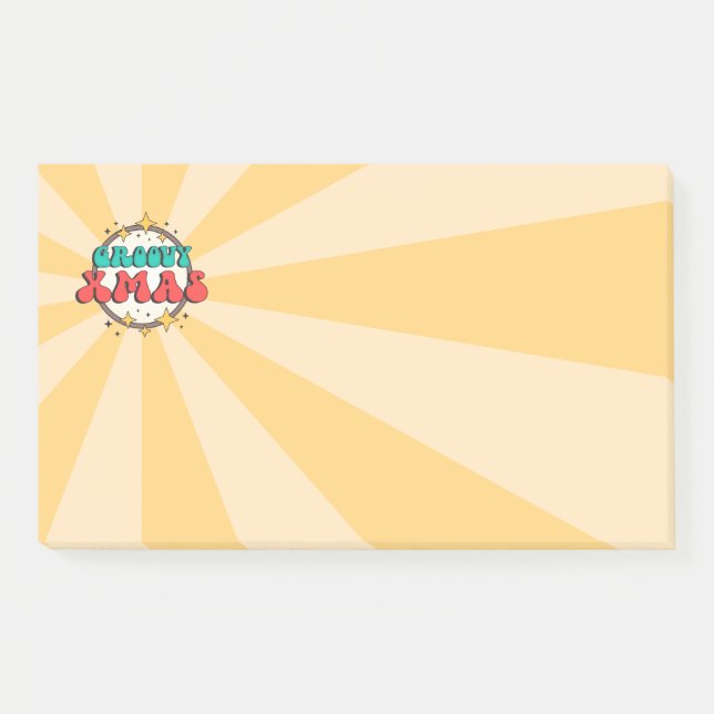 Groovy Xmas text retro cartoon seasonal Post-it Notes (Front)