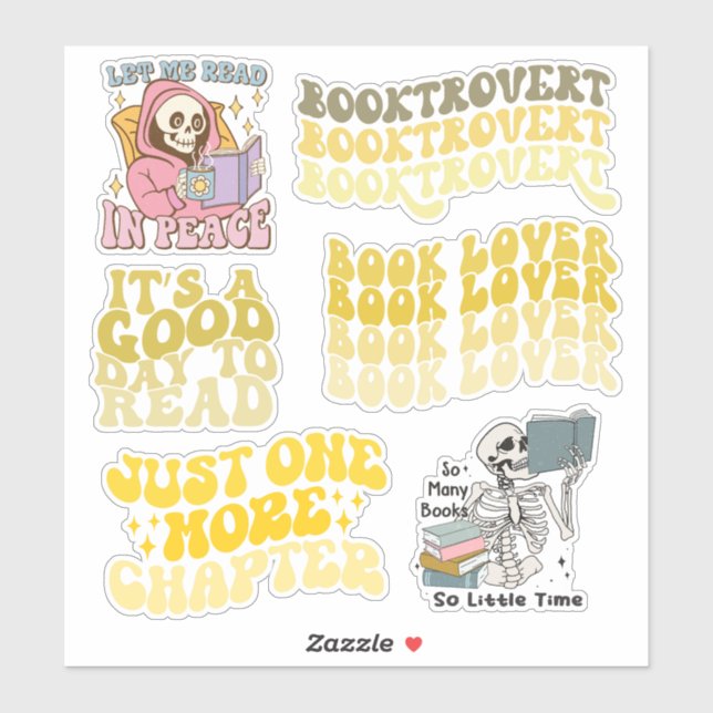 Groovy Yellow Book Lover & Reading Pack of Vinyl (Sheet)
