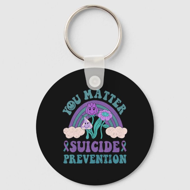 Groovy You 988 Suicide Prevention Awareness  Key Ring (Front)