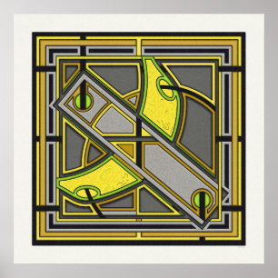 Gros Cavandish – Geometric Industrial Art Deco Des Poster