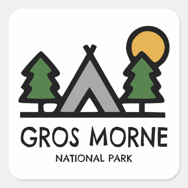 Gros Morne National Park Square Sticker (Front)