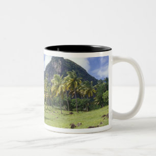 Gros Piton view along the historic trail in Two-Tone Coffee Mug