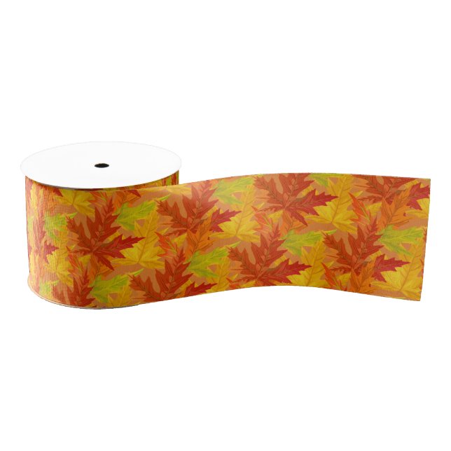 Grosgrain Ribbon-Autumn Leaves Ribbon (Spool)
