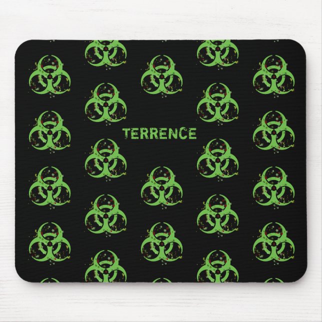 Gross Grungy Green Biohazard Mouse Pad (Front)