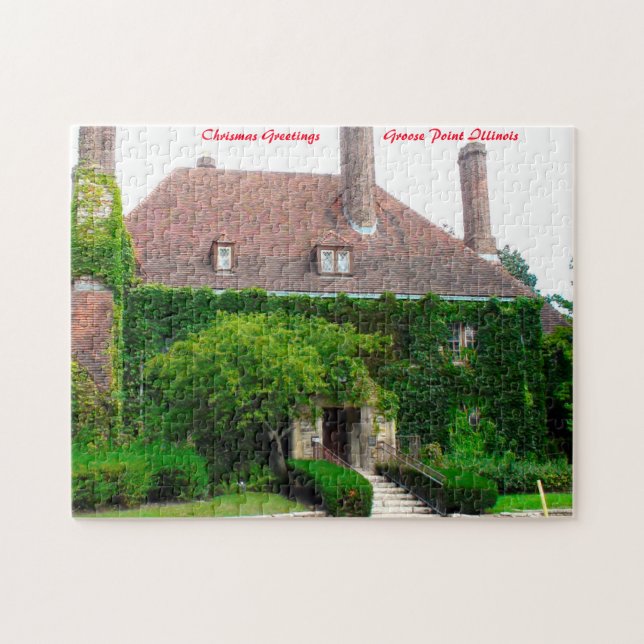 Grosse Point Illinois. Christmas Greetings Jigsaw Puzzle (Horizontal)
