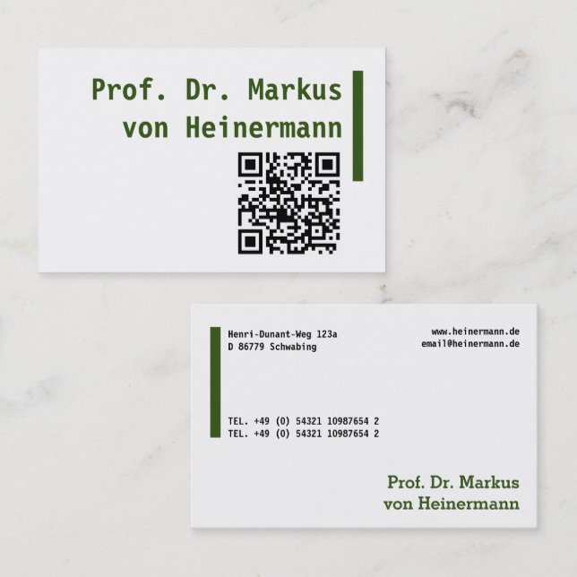 Große Visitenkarten Business Card (Front/Back)