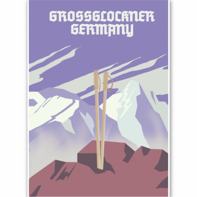 Grossglockner Germany mountain poster. (Front)