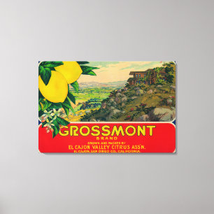 Grossmont Lemon LabelEl Cajon, CA Canvas Print